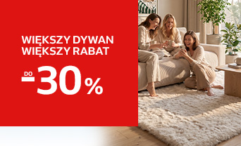 Większy dywan, większy rabat: -15%, -20%, -25%, -30% - w zależności od rozmiaru.